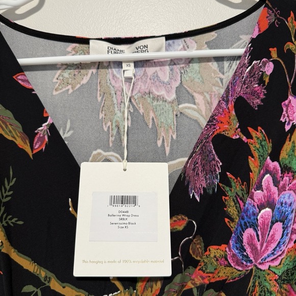 Diane von Furstenberg NWT Ballerina‎ Wrap Dress in Serenissima Black Size XS - Picture 7 of 15